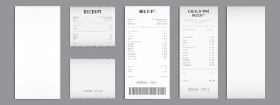 Free Vector | Shop receipts, paper cash checks with barcode.