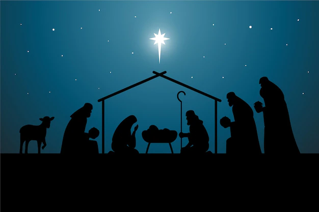 Free Vector | Silhouette nativity scene