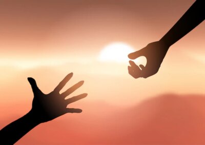 Free Vector | Silhouette of hands reaching out to help