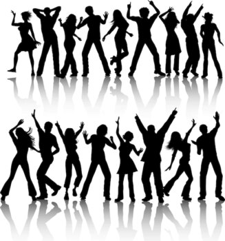 Free Vector | Silhouettes of people dancing
