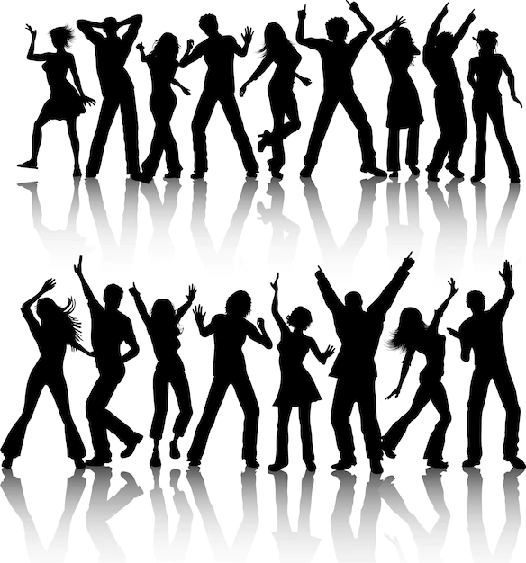 Free Vector | Silhouettes of people dancing