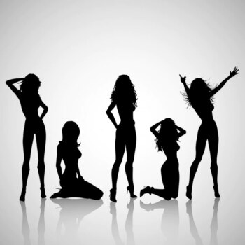 Free Vector | Silhouettes of sexy females