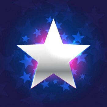 Free Vector | Silver star in blue background