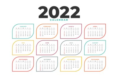 Free Vector | Simple 2022 new year calendar design template