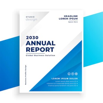 Free Vector | Simple annual report business brochure template design