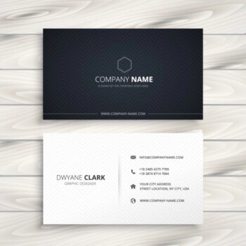 Free Vector | Simple business card black and white
