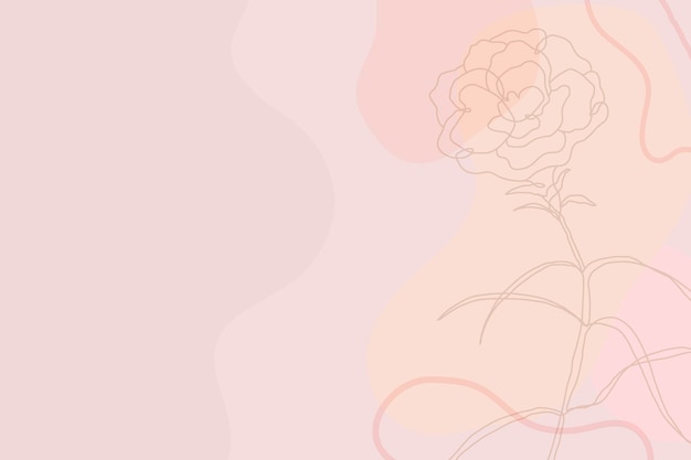 Free Vector | Simple flower background vector on pastel pink wallpaper with roses