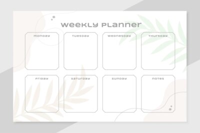Free Vector | Simple weekly planner template todo list organizer