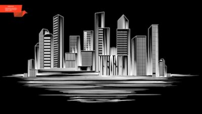 Free Vector | Sketch modern city silhouette concept