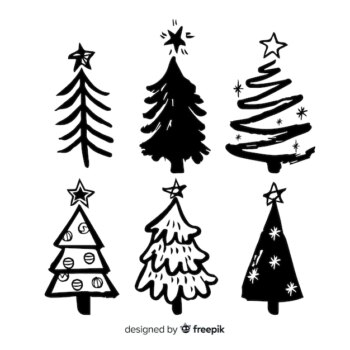 Free Vector | Sketches christmas tree collection