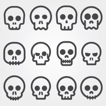 Free Vector | Skull icons collection
