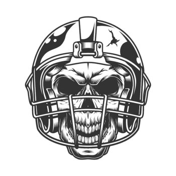 Free Vector | Skull in the football helmet