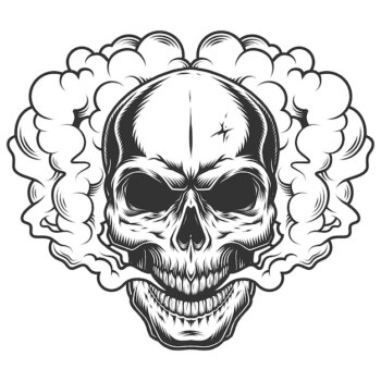 Free Vector | Skull in the smoke