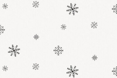 Free Vector | Snowflakes pattern background, christmas doodle in black vector