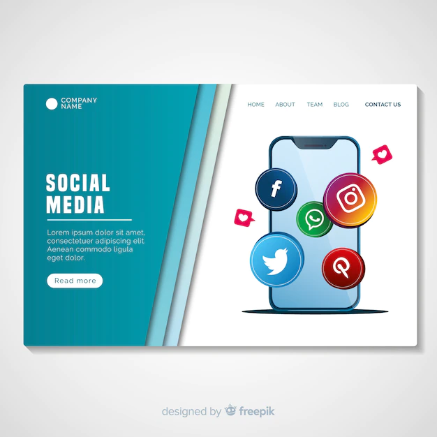 Free Vector | Social media landing page template