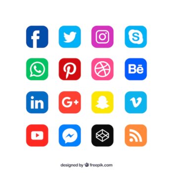 Free Vector | Social media logos collection in flat style