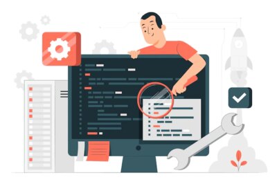 Free Vector | Software code testing concept illustration