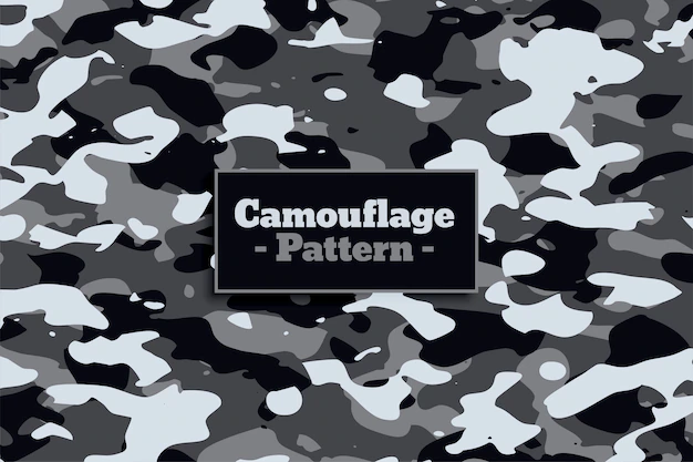 Free Vector | Soldier military camouflage pattern in white and gray shade