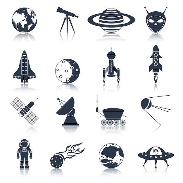 Free Vector | Space icons collection