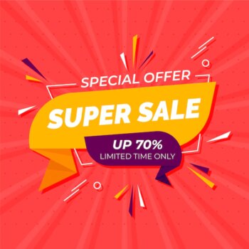 Free Vector | Special offer in origami style banner
