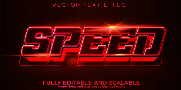Free Vector | Speed race text effect, editable fast and sport text style