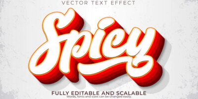 Free Vector | Spicy sauce text effect editable red and hot text style