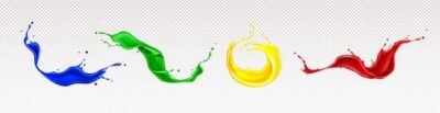 Free Vector | Splashes of paint with swirls and drops isolated