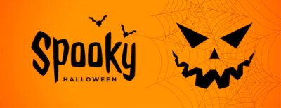 Free Vector | Spooky halloween scary banner with ghost face