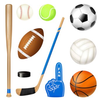 Free Vector | Sport inventory realistic set
