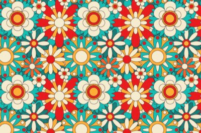 Free Vector | Spring blooming groovy floral pattern