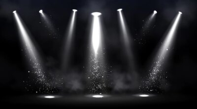 Free Vector | Stage illuminated by spotlights. empty scene with spot of light on floor.