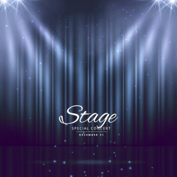 Free Vector | Stage with lights and curtain