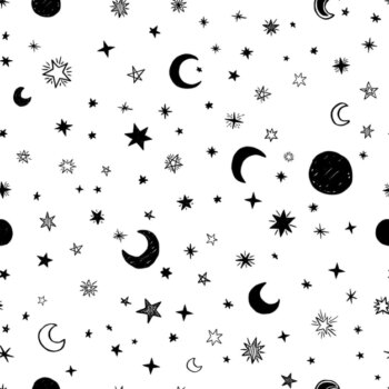 Free Vector | Stars and moons on a white background