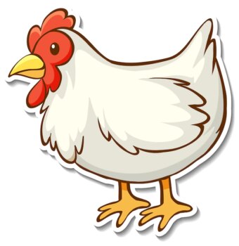 Free Vector | Sticker design with a chicken isolated