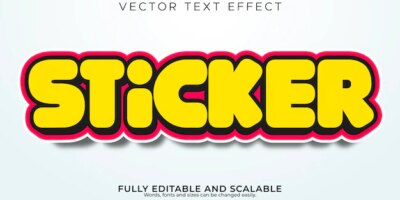 Free Vector | Sticker text effect editable cool modern font style