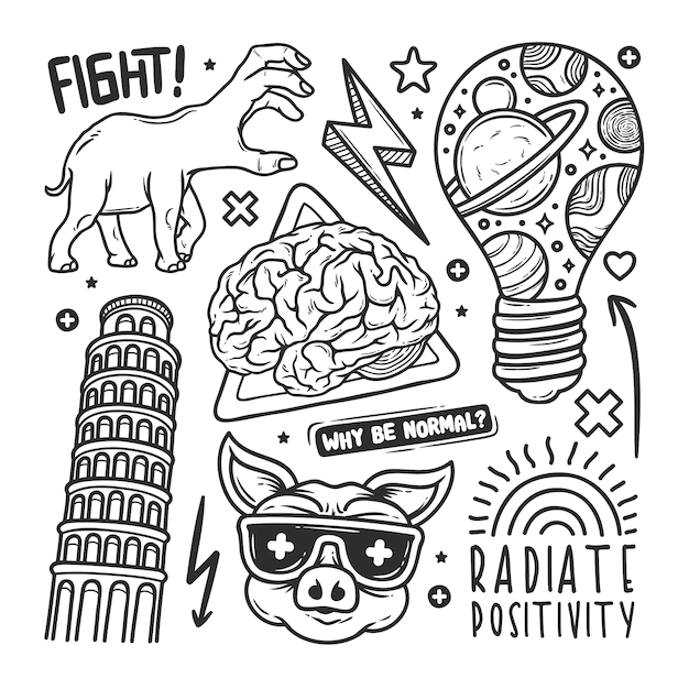 Free Vector | Stickers hand drawn doodle