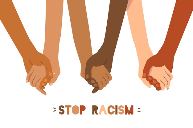 Free Vector | Stop racism concept illustrated with people holding hands