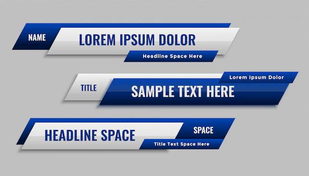 Free Vector | Stylish blue geometric lower third banner template design