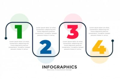 Free Vector | Stylish four steps modern line infographic template