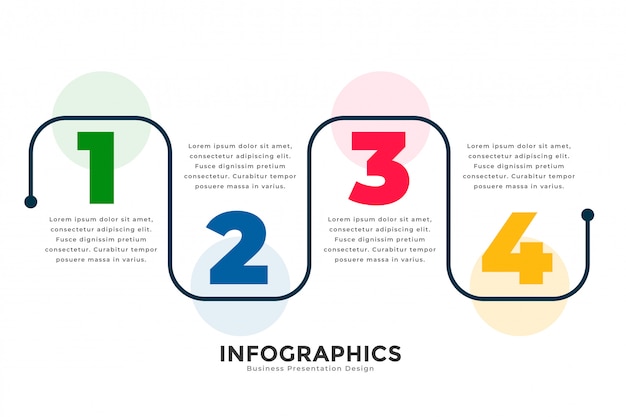 Free Vector | Stylish four steps modern line infographic template