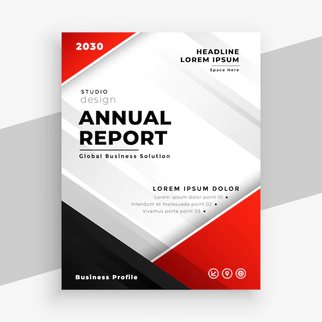 Free Vector | Stylish red annual report business flyer template