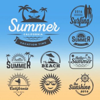 Free Vector | Summer logos collection