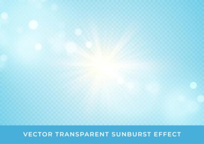 Free Vector | Sun rays blurred bokeh transparent effect isolated on light blue background