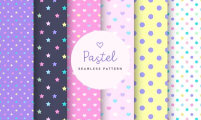 Free Vector | Sweet pastel seamless pattern collection.