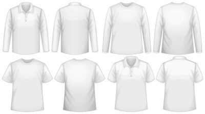 Free Vector | T-shirt template with long and short sleeves