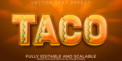 Free Vector | Taco bell text effect editable mexican and food text style