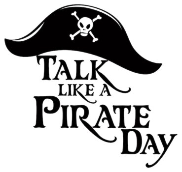 Free Vector | Talk like a pirate day logo with a pirate hat on white background