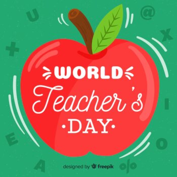 Free Vector | Teachers day concept with lettering