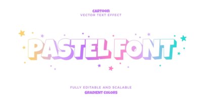 Free Vector | Text effect in gradient pastel colors fully editable