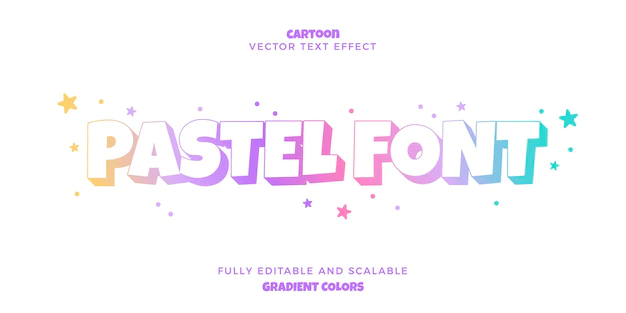 Free Vector | Text effect in gradient pastel colors fully editable